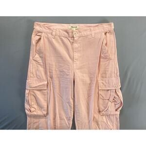 Madewell PK0043 Garment-Dyed Low-Slung Straight Cargo Pants. Pink, Women's 29.
